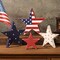4th of July Decorations, 4pcs July 4th Patriotic Tiered Tray Decor Wooden Star Sign, Vintage Star Shaped Wood Blocks, Rustic American Memorial Day Table Decor for Independence Day Home Décor